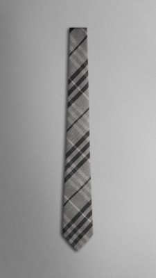 Check Silk Cashmere Tie