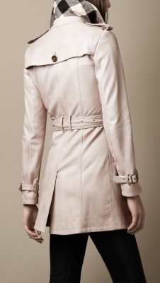 中长款水洗皮质Trench风衣