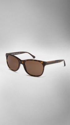 Wood Detail Square Frame Sunglasses