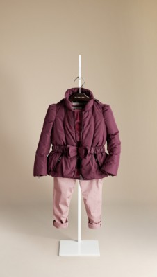 Bow Belt Quilted Peplum Jacket