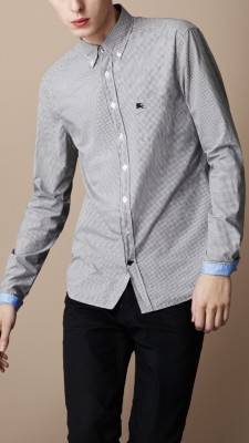 Micro Check Cotton Shirt