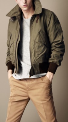 Waxed Cotton Bomber Jacket