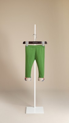 Cropped Check Cuff Cotton Leggings