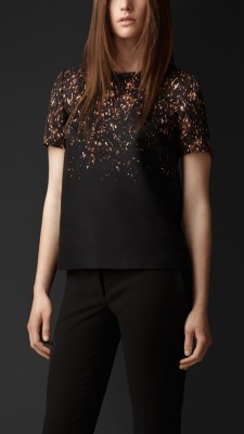 Animal Print Wool T-Shirt