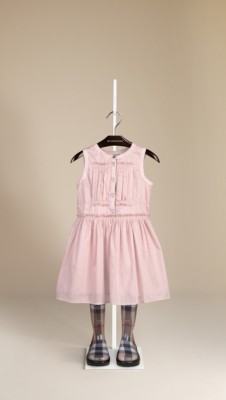 Gathered Cotton Voile Dress