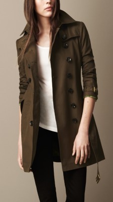 Mid-Length Cotton Poplin Trench Coat