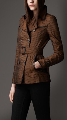 Geometric Print Trench Jacket