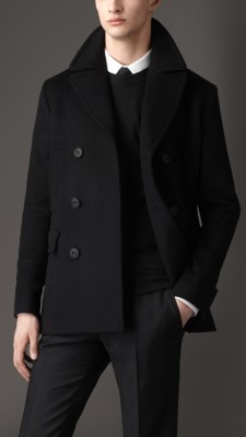 Virgin Wool Cashmere Pea Coat