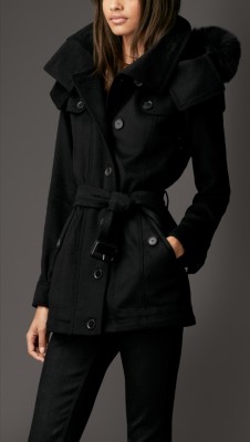 Fur Trim Wool Parka