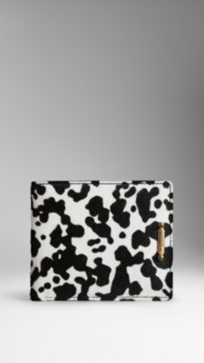 Animal Print Calfskin Folding Wallet