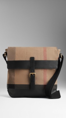 Coated Canvas Check Crossbody Bag