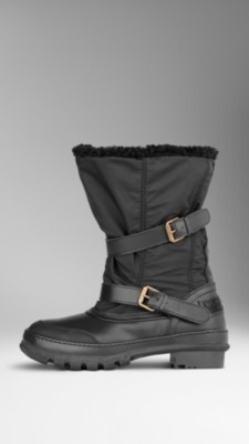 Shearling-Lined Snow Boots