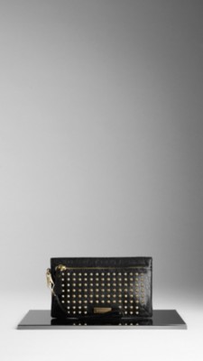 Studded Leather Wristlet