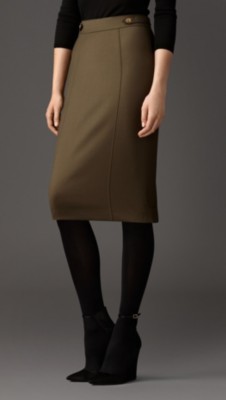 合身剪裁军装铅笔裙