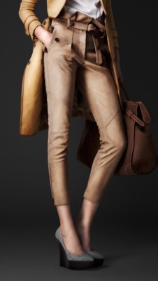 Gathered Waist Nubuck Trousers