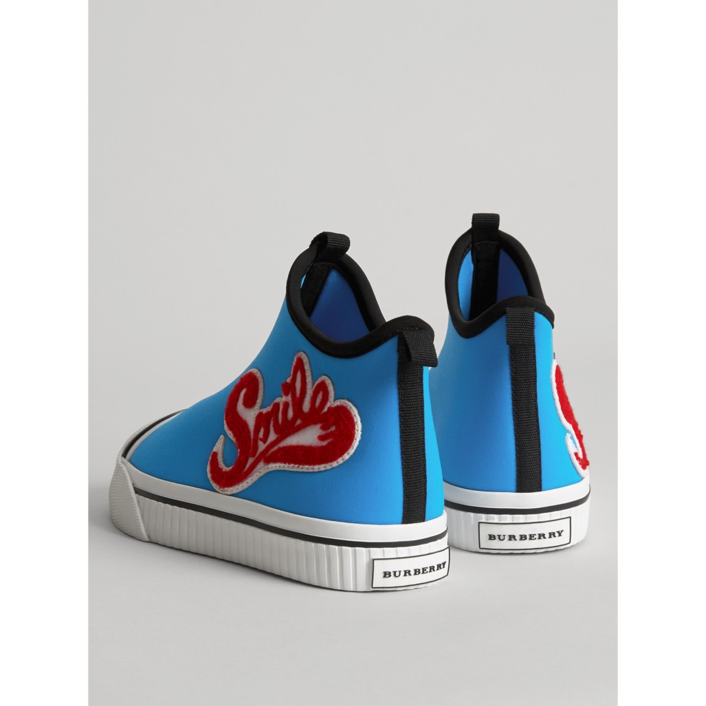 bright sky blue embroidered neoprene high-top sneakers image21