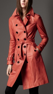 Long Lambskin Trench Coat