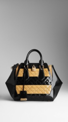 Medium Quilt Detail Leather Tote Bag