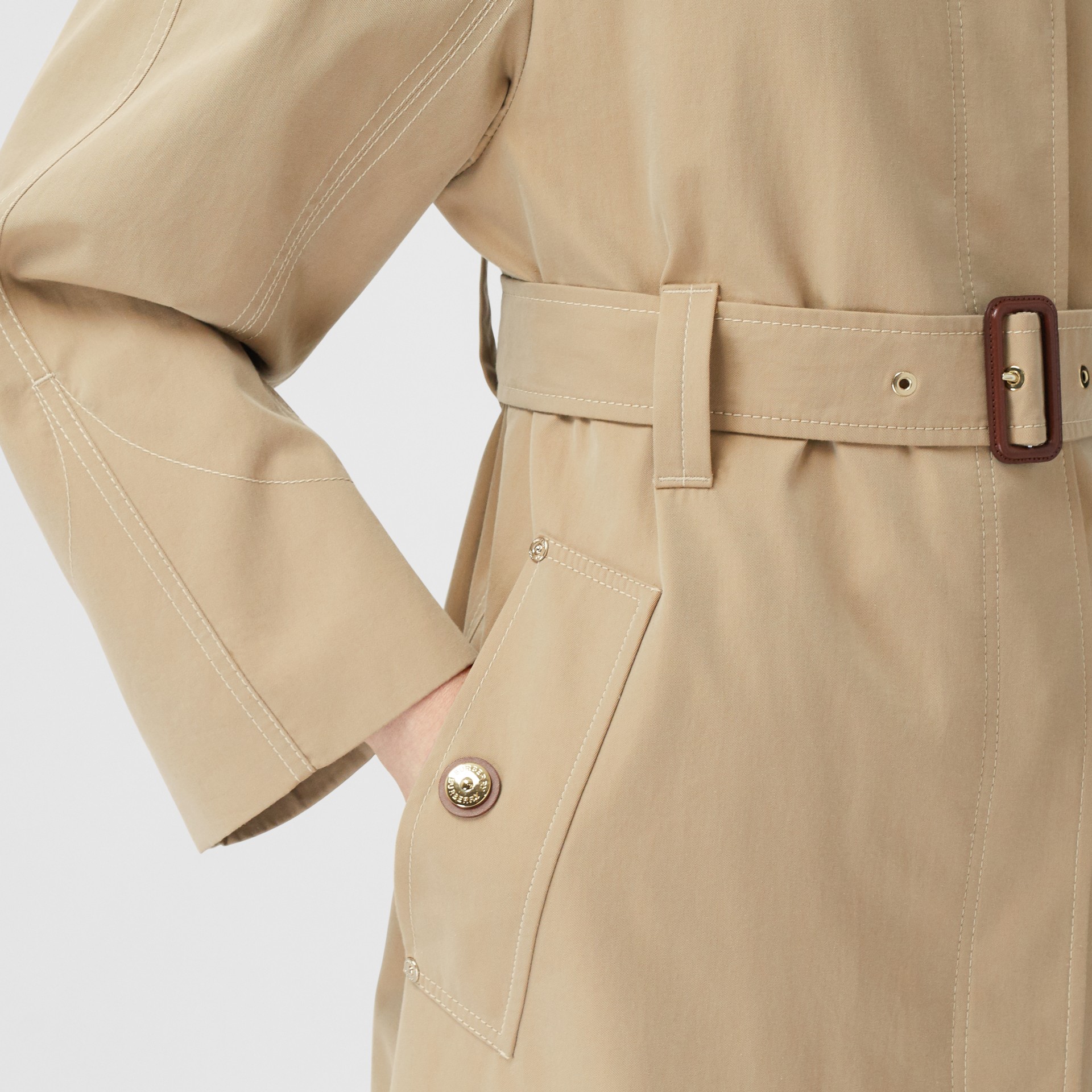 tropical gabardine belted car coat