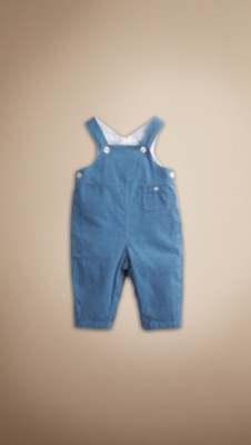 Check Turn-Up Corduroy Overalls