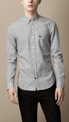 Micro Check Cotton Shirt