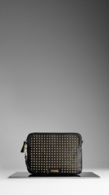 Studded Leather Crossbody iPad Case