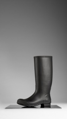 Ridged Detail Rubber Rain Boots