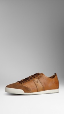 Washed Leather Trainers