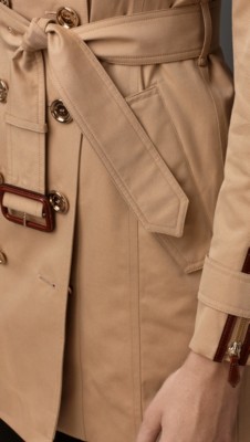 中长款拉链细节嘎巴甸Trench风衣