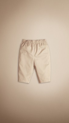Check Turn-Up Cotton Trousers