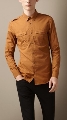 Cotton Poplin Military Shirt