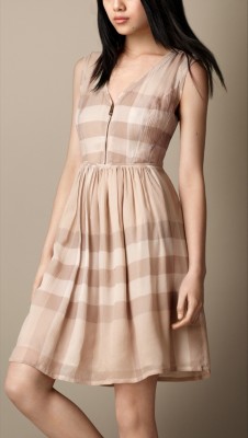 Vestido de checks en seda