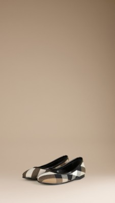 Check Cotton Ballerinas