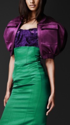 Satin Sleeveless Cape Bomber