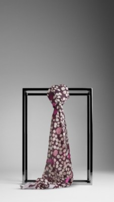 Abstract Floral Print Scarf