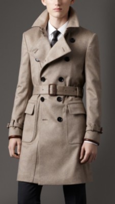 Mid-Length Cashmere Trench Coat
