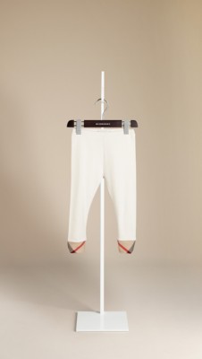 Cropped Check Cuff Cotton Leggings