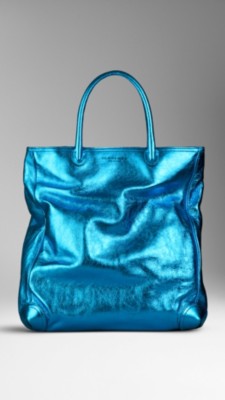 Metallic Leather Tote Bag