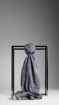 Linen Cotton Graphic Print Scarf
