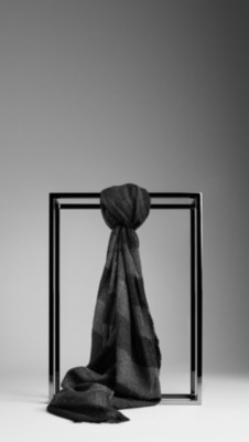 Tweed Crêpe Check Scarf