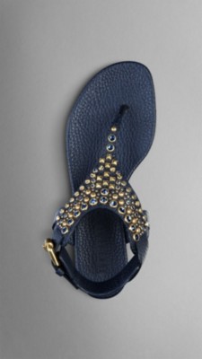 Embellished Nubuck Sandals