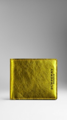 Metallic Leather Folding Wallet
