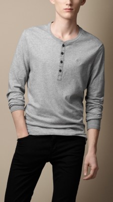 Cotton Jersey Garment Dyed Henley