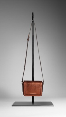 Metallic Lizard Leather Crossbody Bag