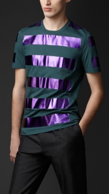 Camiseta a rayas metalizadas