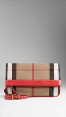 Canvas Check Foldover Crossbody Bag