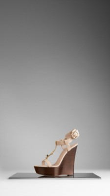 Nautical Buckle Wedge Platform Sandals