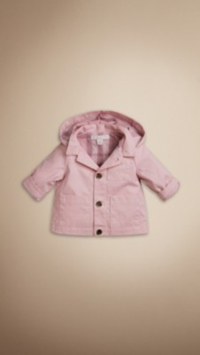 Check-Lined Hooded Cotton Jacket