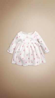 Vestido de algodón con estampado Burberry Baby Knight
