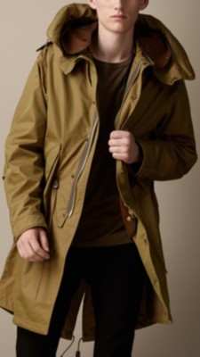 Resinated Canvas Alligator Trim Parka